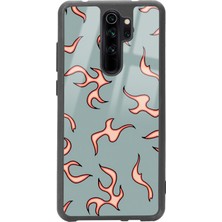 Spoyi Xiaomi Redmi Note 8 Pro Retro Alev Tasarımlı Glossy Telefon Kılıfı