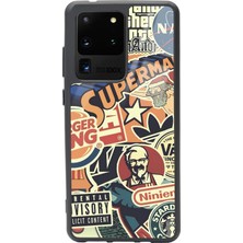 Spoyi Samsung Galaxy S20 Ultra Retro Marka Tasarımlı Glossy Telefon Kılıfı