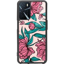 Spoyi Oppo A-16 Fuşya Çiçekli Tasarımlı Glossy Telefon Kılıfı