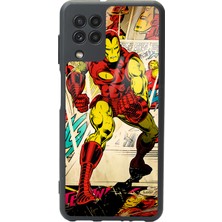 Spoyi Samsung Galaxy A-22 Iron Man Demir Adam Tasarımlı Glossy Telefon Kılıfı
