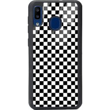 Spoyi Samsung Galaxy A30 Damalı Tasarımlı Glossy Telefon Kılıfı