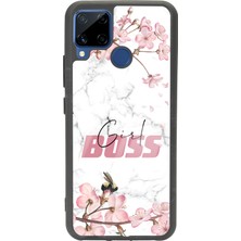 Spoyi Oppo Realme C15 Sakura Girl Boss Tasarımlı Glossy Telefon Kılıfı