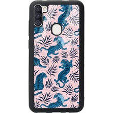 Spoyi Samsung Galaxy M11 Mavi Kaplan Tasarımlı Glossy Telefon Kılıfı