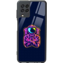 Spoyi Samsung Galaxy A-22 Neon Astronot Tasarımlı Glossy Telefon Kılıfı