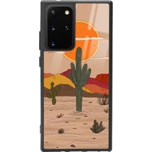 Spoyi Samsung Galaxy S20 Plus Retro Kaktüs Güneş Tasarımlı Glossy Telefon Kılıfı