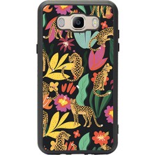 Spoyi Samsung Galaxy J7 (2016) Çiçekli Kediler Tasarımlı Glossy Telefon Kılıfı