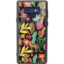 Spoyi Samsung Galaxy Note 9 Çiçekli Kediler Tasarımlı Glossy Telefon Kılıfı