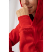 Gothamvibes Kadın Stay Oversize Kırmızı Hoodie Sweatshirt