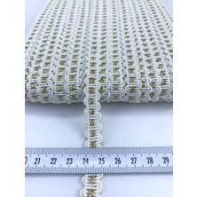 Hobigram Krem Gold Zigzag Su Taşı Paketleme Süsleme Kenar Süsü Için 5 Metre