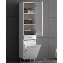 Özceden Boy Dolabı Sepetli 40 cm Mdf Banyo