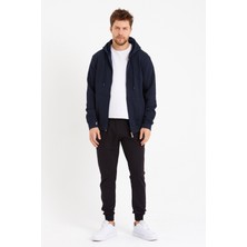 Jack Morino Fermuarlı Sweatshirt Kapüşonlu Lacivert 019882