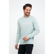 Mococo Nakışlı Buz Mavisi  Sweatshirt  Erkek 5301