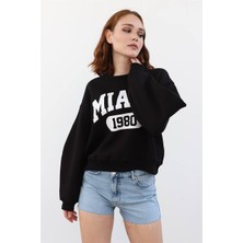 Miami Yazı Detaylı Pamuk Sweatshirt