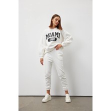 Miami Yazı Detaylı Pamuk Sweatshirt