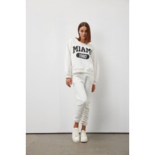 Miami Yazı Detaylı Pamuk Sweatshirt