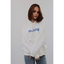 Z Trend Morning Baskı Detaylı Pamuk Kapşonlu Sweatshirt