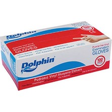 Dolphin Beyaz Vinil Eldiven Pudrasız    ' L '  Beden 100'lü