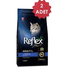 Reflex Plus Somonlu ve Pirinçli Yetişkin Kedi Maması 1,5 kg x 2 Adet