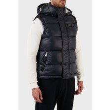 Plein Sport Regular Fit Çıkarılabilir Kapüşonlu Şişme Yelek Erkek Yelek UPPS10585