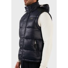 Plein Sport Regular Fit Çıkarılabilir Kapüşonlu Şişme Yelek Erkek Yelek UPPS10585