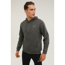 Kinetix M-SN87 Basıc Full Zıp Hoo Antasıt Melanj Erkek Eşofman Üstü