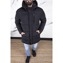 ERKEK SİYAH UZUN SPOR MONT
