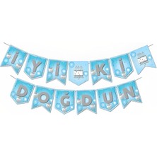 Çıtı Pıtı Store Zikzak Banner Ofset Mavi Gümüş Iyi Ki Doğdun