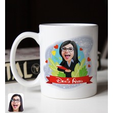 Bk Gift Kişiye Özel Öğretmen Karikatürlü Beyaz Kupa Bardak-7