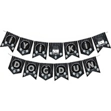 Çıtı Pıtı Store Zikzak Banner Ofset Siyah Gümüş Iyi Ki Doğdun