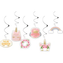 Çıtı Pıtı Store Tavan Süs Çiçekli Unicorn 6'lı