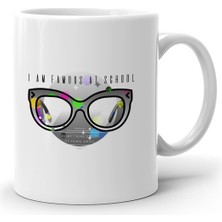 Bk Kişiye Özel Okulda Ünlüyüm Beyaz Kupa Bardak - 3