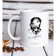 Bk Kişiye Özel Atatürk Temalı Beyaz Kupa Bardak-28