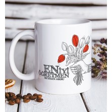 Bk Kişiye Özel En Iyi Öğretmen Beyaz Kupa Bardak -7