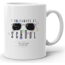 Bk Kişiye Özel Okulda Ünlüyüm Beyaz Kupa Bardak - 4