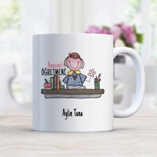 Bk Kişiye Özel Mesleki Anasınıfı Öğretmeni Beyaz Kupa Bardak - 3