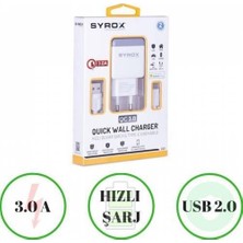 Syrox Hhm_cat S62 Pro Uyumlu Type-C Girişli Hızlı Şarj Cihazı Seti Adaptör+Kablo Q32 3.0 Amper