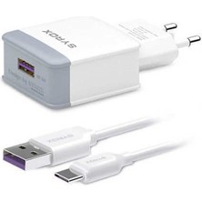 Syrox Hhm_huawei Honor Magic Uyumlu Type-C Girişli Hızlı Şarj Cihazı Seti Adaptör+Kablo Q32 3.0 Amper