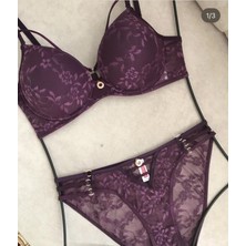 Le Jardin 5055  Push Up Destekli Dantelli Sütyen Takım