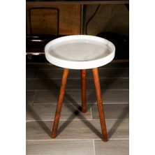 Voodo Concept 3'lü Set 3 Boy Beyaz Mermer Çay Kahve Sehpası (%100 Orjinal Mermer)