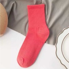 Worthy Socks 12'li Unisex Çok Renkli Çizgisiz Pamuklu Tenis Kolej Çorap Seti