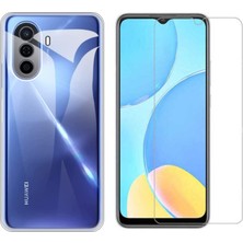 Kılıfist Huawei Nova Y70 Kılıf Şeffaf Kamera Korumalı Silikon Kapak + Cam