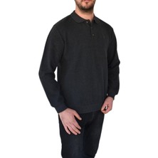 Naykı Erkek Büyük Beden Polo Yaka Sweatshirt 2260-BTL BGL-ST02353