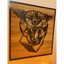 Windly Concept Tasarım Ahşap Leopar Dekoratif Tablo Mdf Duvar Süsü 43X48 cm