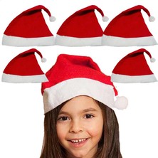 Pandoli Elyaf Noel Baba Yılbaşı Şapkası Çocuk 6 Adet (3- 6 Yaş)