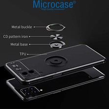 Microcase Samsung Galaxy M33 5g Focus Serisi Yüzük Standlı Silikon Kılıf - Siyah