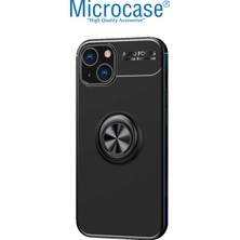 Microcase Apple iPhone 14 Focus Serisi Yüzük Standlı Silikon Kılıf - Siyah