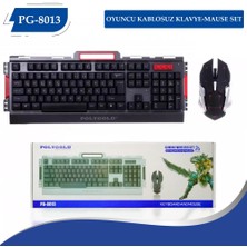 Polygold PG-8013 Kablosuz Oyuncu Işıklı Klavye + Mouse Set