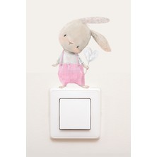 Kt Grup Pembe Tulumlu Tavşan Dekoratif Priz Sticker