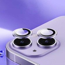 Enfein Apple iPhone 14 Ile Uyumlu Cmcov Kamera Lens Koruyucu Kırılma ve Çizilme Önleyici Derin Mor