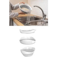 Lira Lüx Katlanır Pirinç Süzgeci - Akordiyon Katlanabilir Süzgeç